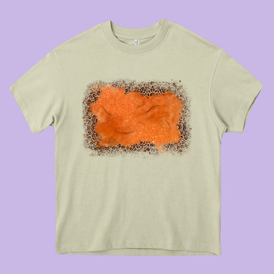 Gemstone Orange Leopard Background Heavy Core Tee Designed By Jahusdesignshop