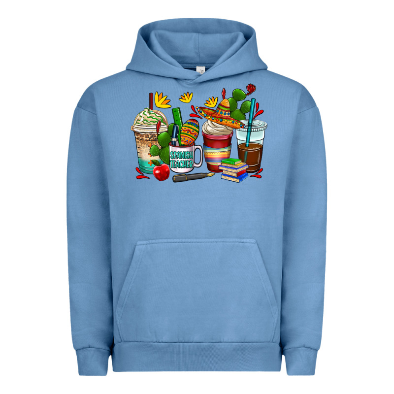 Spanish Teacher Coffee Cups Urban Hoodie by AdoDesignShop | Teevron