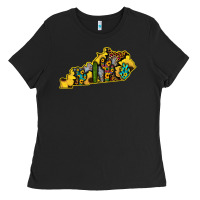 Black Kentucky Map Western Sunflower Pattern Ladies Tee - Bettercallsaul