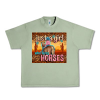 Oil Green just a girl who loves horses Urban Heavy Tee - TumblerDesignByShophia