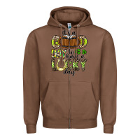 Chestnut It's a Good Day To Have a Lucky Day Zipper Hoodie - CowhideDigitalArt