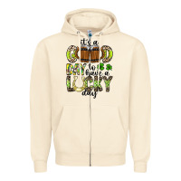 Sandshell It's a Good Day To Have a Lucky Day Zipper Hoodie - CowhideDigitalArt