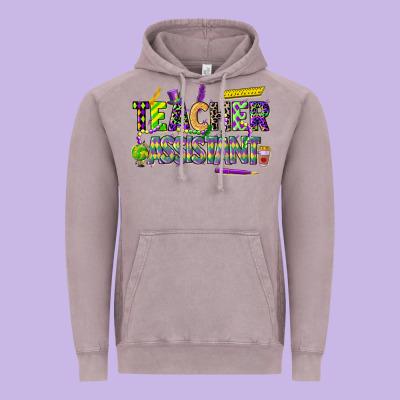 Mardi Gras Teacher Assistant Vintage Hoodie Designed By Cowgirlartshop