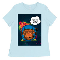 Baby Blue Forever Alone, Monkey, Space, Monkey At Space, Ladies Tee - Bettercallsaul