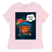 Bubblegum Pink Forever Alone, Monkey, Space, Monkey At Space, Ladies Tee - Bettercallsaul