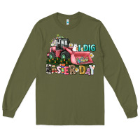 Army Green I dig Easter Day Long Sleeve Tee - HowdyJamesFarm