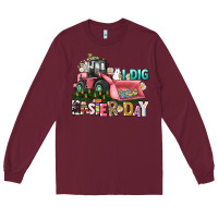 Burgundy I dig Easter Day Long Sleeve Tee - HowdyJamesFarm