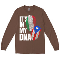 Chestnut Italian And Puerto Rican DNA Mix Flag Heritage Gift Long Sleeve Tee - minhPixels