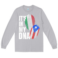 Moon Dust Italian And Puerto Rican DNA Mix Flag Heritage Gift Long Sleeve Tee - minhPixels