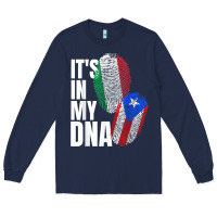 Italian And Puerto Rican Dna Mix Flag Heritage Gift Long Sleeve Tee | Teevron