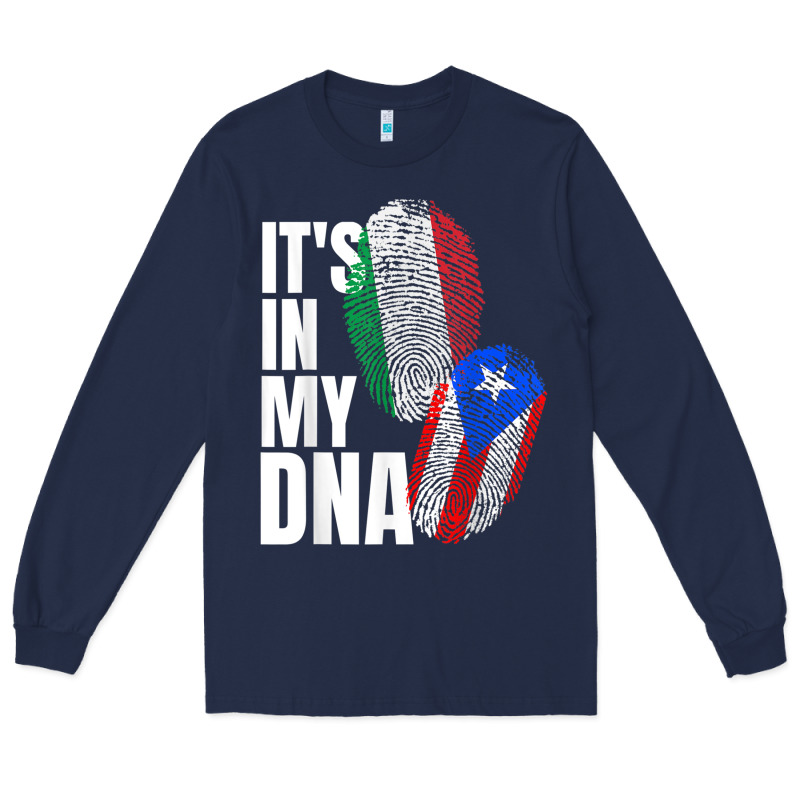 Italian And Puerto Rican Dna Mix Flag Heritage Gift Long Sleeve Tee by minhPixels | Teevron