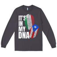 Smoke Italian And Puerto Rican DNA Mix Flag Heritage Gift Long Sleeve Tee - minhPixels