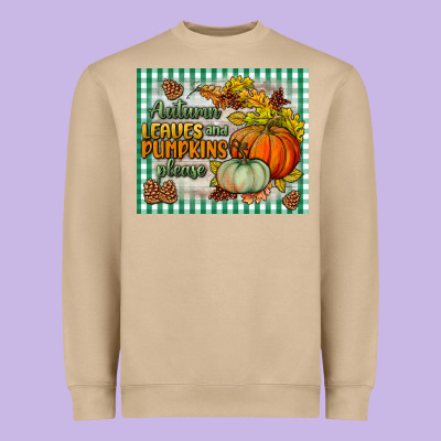 Autumn Leaves And Pumpkins Please Mouse Pad Heavyweight Sweatshirt Designed By Bundleandbundleshop