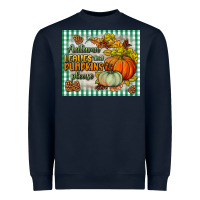 Navy autumn leaves and pumpkins please mouse pad Heavyweight Sweatshirt - BundleAndBundleShop