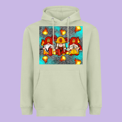 Firefighter Gnomes Heavyweight Hoodie Designed By Artiststas