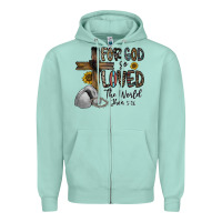 Seafoam for god so loved the world jhon Zipper Hoodie - CowhideDigitalArt