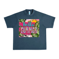 Midnight Navy hello summer with cowhide Urban Heavy Tee - TumblerDesignByShophia