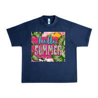Navy hello summer with cowhide Urban Heavy Tee - TumblerDesignByShophia