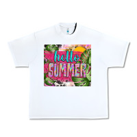 White hello summer with cowhide Urban Heavy Tee - TumblerDesignByShophia