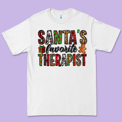 Santa's Favorite Therapist Premium Tee Designed By Jasminsmagicworld