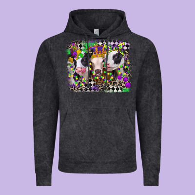 Mardi Gras Heifers Vintage Hoodie Designed By Cowgirlartshop