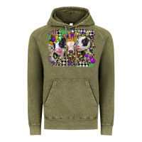 Vintage Olive mardi gras heifers Vintage Hoodie - CowGirlArtShop