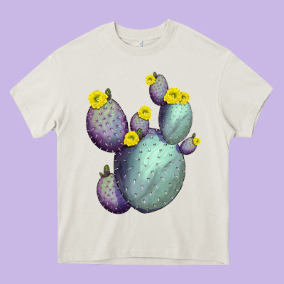 Opunthia Santa Rita Cactus Heavy Core Tee Designed By Lillyallendesigns