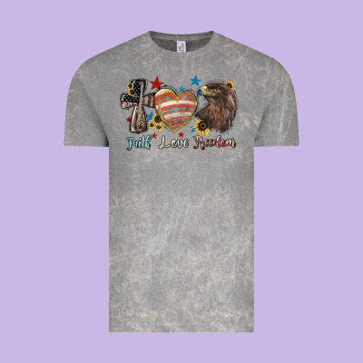 Faith Love Freedom 4th Of July Vintage Tee Designed By Howdyjamesfarm