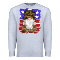 Heather Grey military gnomes boots american flag Premium Sweatshirt - Artiststas