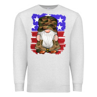 Oatmeal Heather military gnomes boots american flag Premium Sweatshirt - Artiststas
