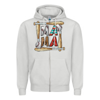 Dove Grey baseball mama Zipper Hoodie - CowhideDigitalArt
