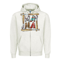 Oatmeal Heather baseball mama Zipper Hoodie - CowhideDigitalArt