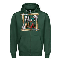 Sports Green baseball mama Zipper Hoodie - CowhideDigitalArt