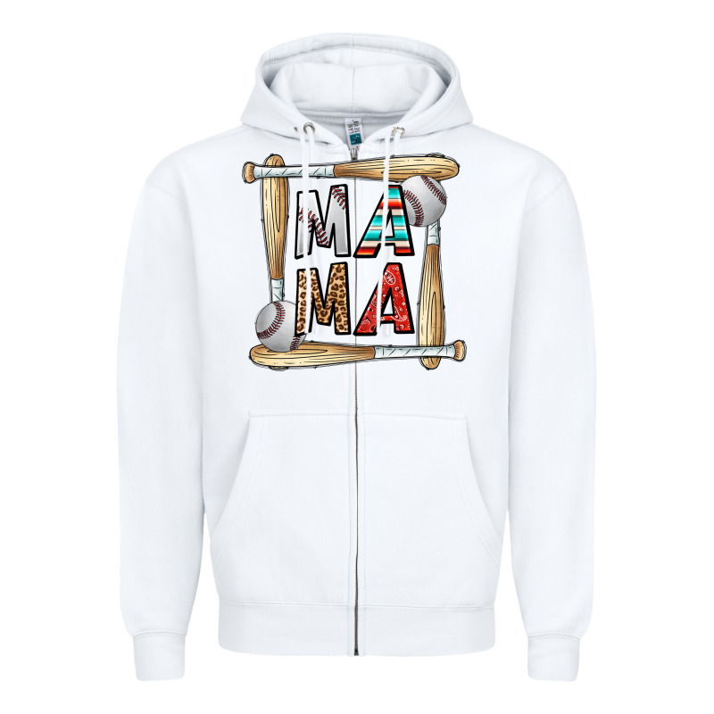 Baseball Mama Zipper Hoodie by CowhideDigitalArt | Teevron