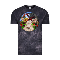 Cloud Black Christmas Charolais Calf Black Angus Bull And Roos Vintage Tee - RanaPortraitStore
