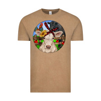 Vintage Coffee Christmas Charolais Calf Black Angus Bull And Roos Vintage Tee - RanaPortraitStore