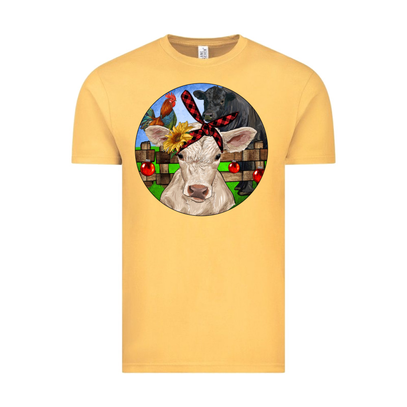 Christmas Charolais Calf Black Angus Bull And Roos Vintage Tee by RanaPortraitStore | Teevron