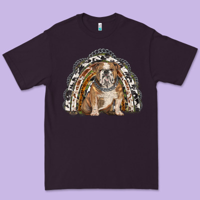 English Bulldog Rainbow Premium Tee Designed By Barkaloodesign
