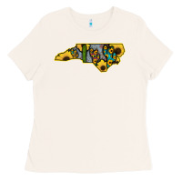 Bone Western North Carolina Map Sunflower Ladies Tee - Bettercallsaul