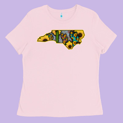 Western North Carolina Map Sunflower Ladies Tee Designed By Bettercallsaul