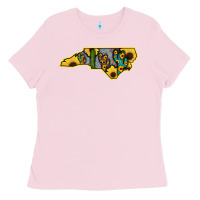Bubblegum Pink Western North Carolina Map Sunflower Ladies Tee - Bettercallsaul