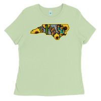 Matcha Western North Carolina Map Sunflower Ladies Tee - Bettercallsaul