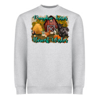 Heather Grey pumpkin kisses harvest wishes Heavyweight Sweatshirt - BundleAndBundleShop