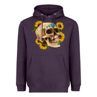 Plum skull flowers and gemstone Heavyweight Hoodie - Artiststas