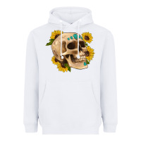 White skull flowers and gemstone Heavyweight Hoodie - Artiststas