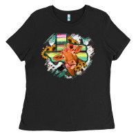 Black Western Texas Flag Cow Portrarit Ladies Tee - Bettercallsaul