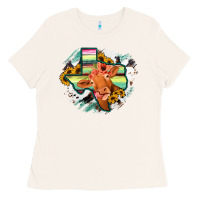Bone Western Texas Flag Cow Portrarit Ladies Tee - Bettercallsaul