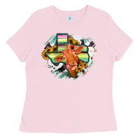 Bubblegum Pink Western Texas Flag Cow Portrarit Ladies Tee - Bettercallsaul