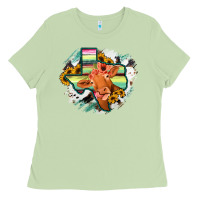 Matcha Western Texas Flag Cow Portrarit Ladies Tee - Bettercallsaul
