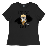 Black I Beleive I Can Fly, Dog, Ladies Tee - Bettercallsaul